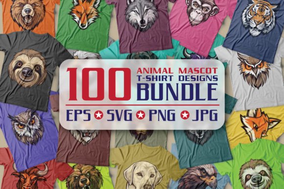 Animal Mascot T-shirts BUNDLE: Graphics & Illustrations Review