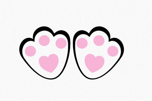 Bunny Feet, Paw Graphics for Crafts Branding