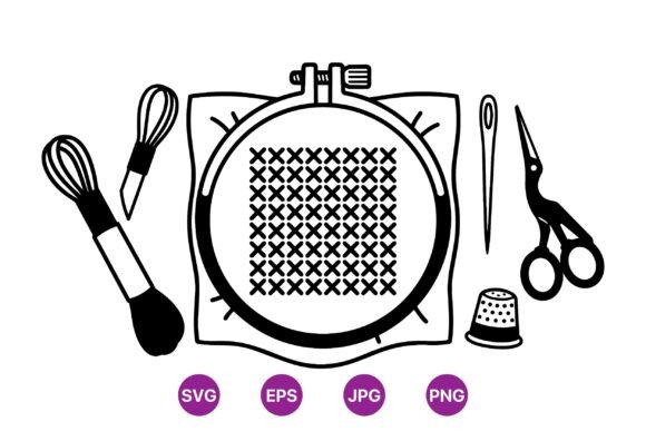 Cross Stitch Embroidery Kit Design: Graphics & Illustrations