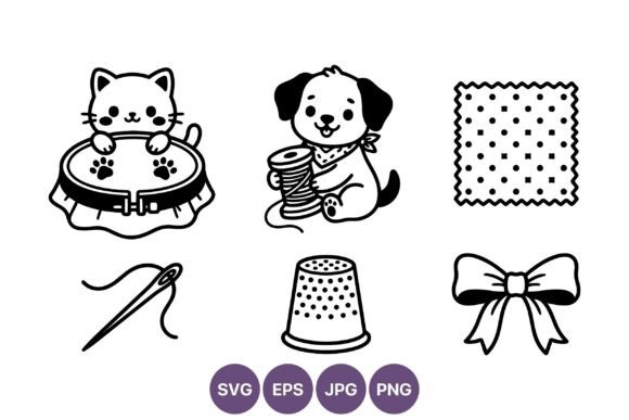 Cute Cat Embroidery Dog Thread Vector Graphics Review