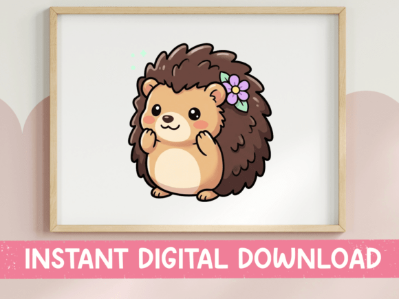 Cute Hedgehog with Flower SVG for T-Shirt Designs
