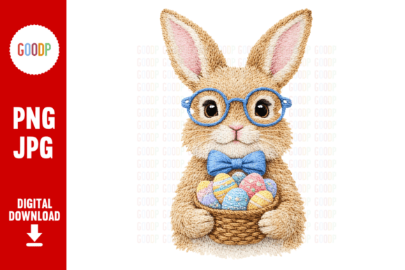 Easter Bunny Embroidery Basket Egg PNG Review