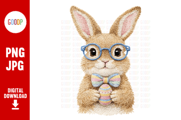 Easter Bunny Embroidery Glasses PNG: Graphics Review