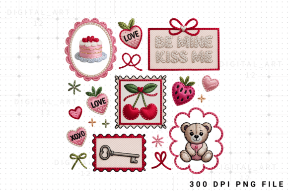 Embroidery Valentine Coquette Heart PNG: Editorial Graphics