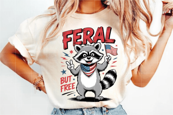 Feral but Free Raccoon Graphics for T-Shirt Designs