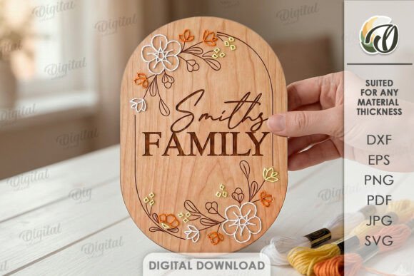 Floral Embroidery Blank: Laser Cutting Home Decor