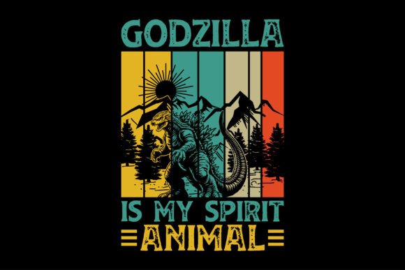 Godzilla Spirit Animal Graphics for T-Shirt Designs