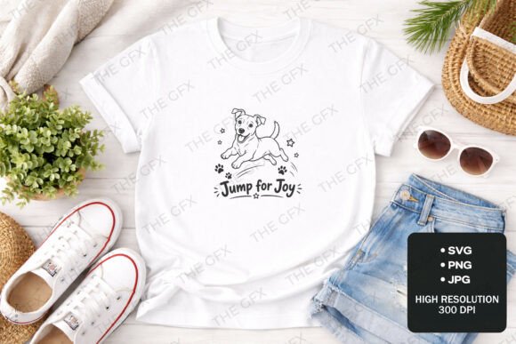Jack Russell Line Art Puppy SVG Design: Graphics & T-Shirt Designs