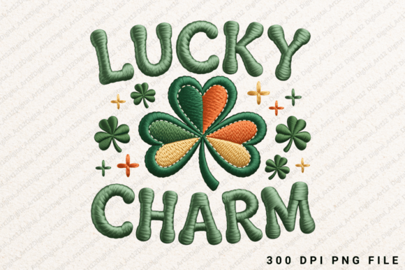 Lucky Charm Embroidery PNG: St Patrick's Graphics