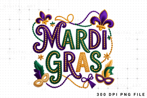 Mardi Gras Embroidery Sublimation Design: Graphics Review
