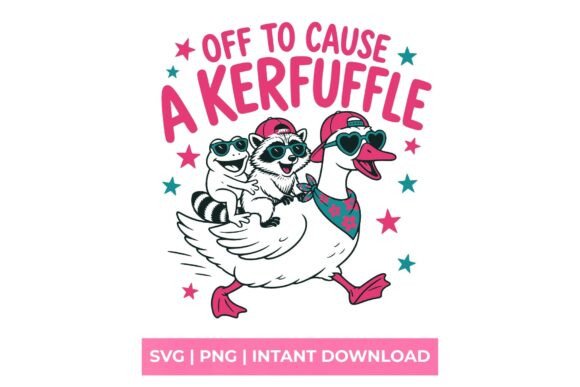 Off to Cause a Kerfuffle Goose SVG: A Fun Embroidery Design