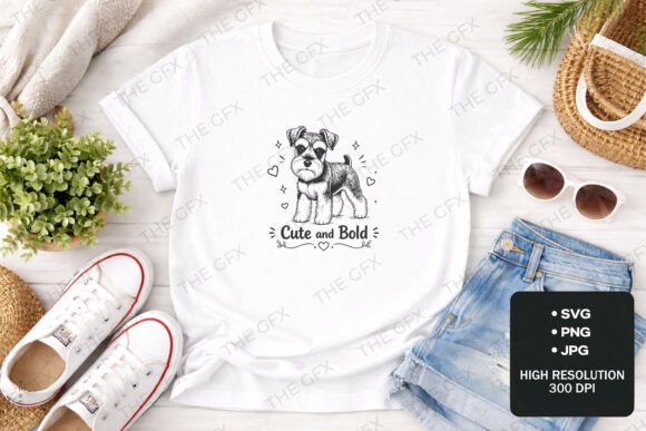 Schnauzer Dog Graphics: Bold Line Art T-Shirt Designs