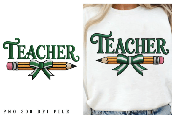 Teacher Faux Embroidery PNG: Graphics for Crafts